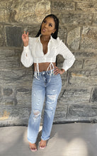 Load image into Gallery viewer, &quot; IN RUINS&quot; DISTRESSED DENIM PAIRED WITH OUR &quot; MATERIAL GIRL&quot; TOP
